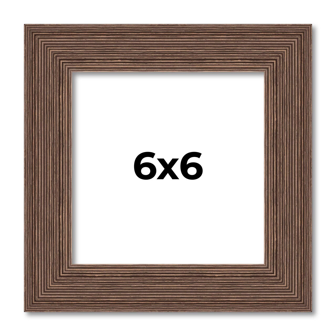 6x6 Wide Barnwood Picture Frame with UV-Resistant Acrylic & Acid Free Backing, Available in 6 Paint Finishes - Grey, Brown, White, and Black